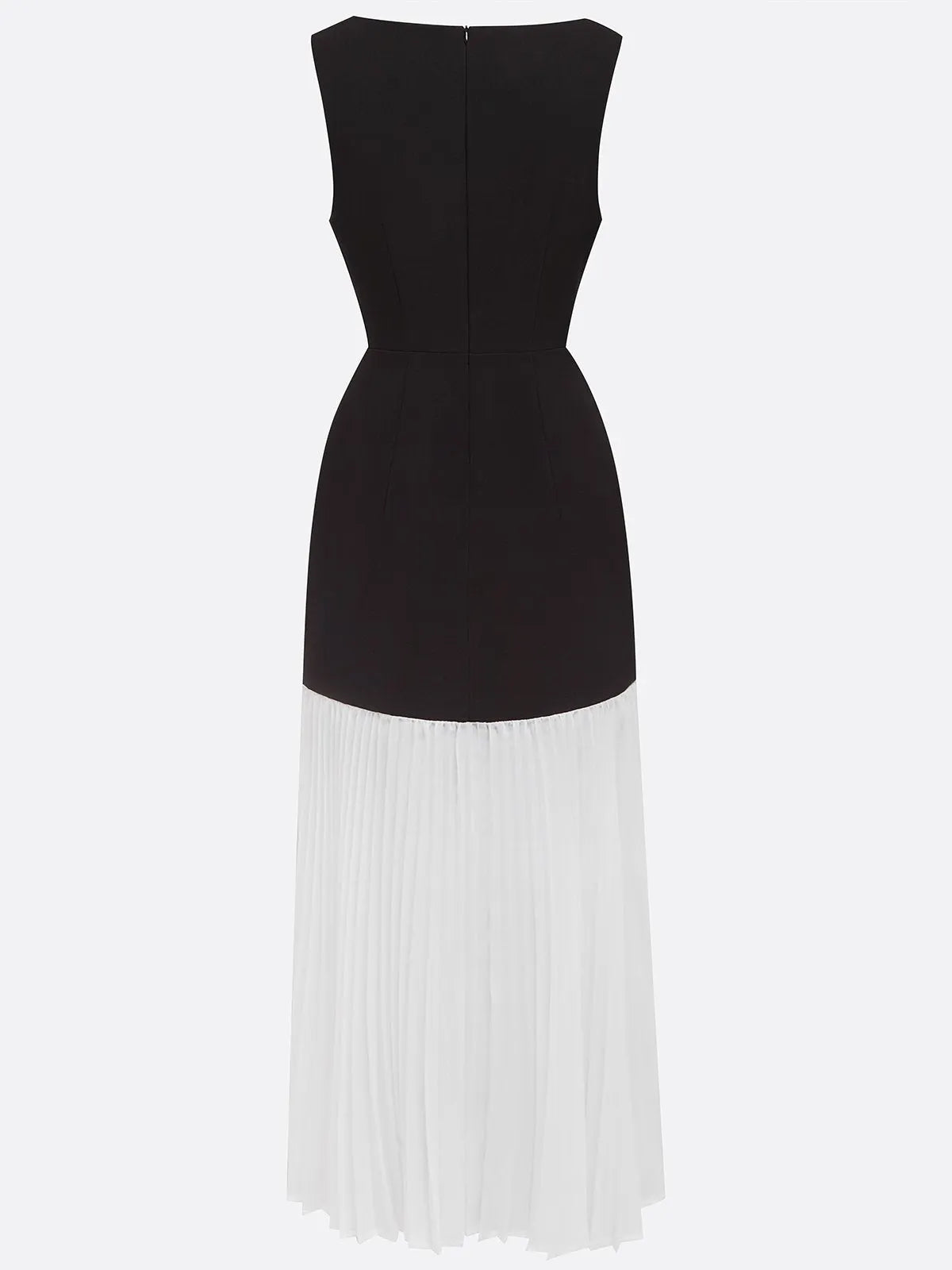 Black Pleated Applique Butterfly Classic Deep V Neck Sleeveless Mermaid Maxi Dress
