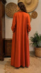 Terracotta Long Linen Cover-Up Dress
