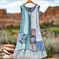 Women's Vintage Floral Lace Patch Comfort Dress d268