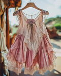 Summer Vacation Ruffle  Lace Patchwork Top  3be6