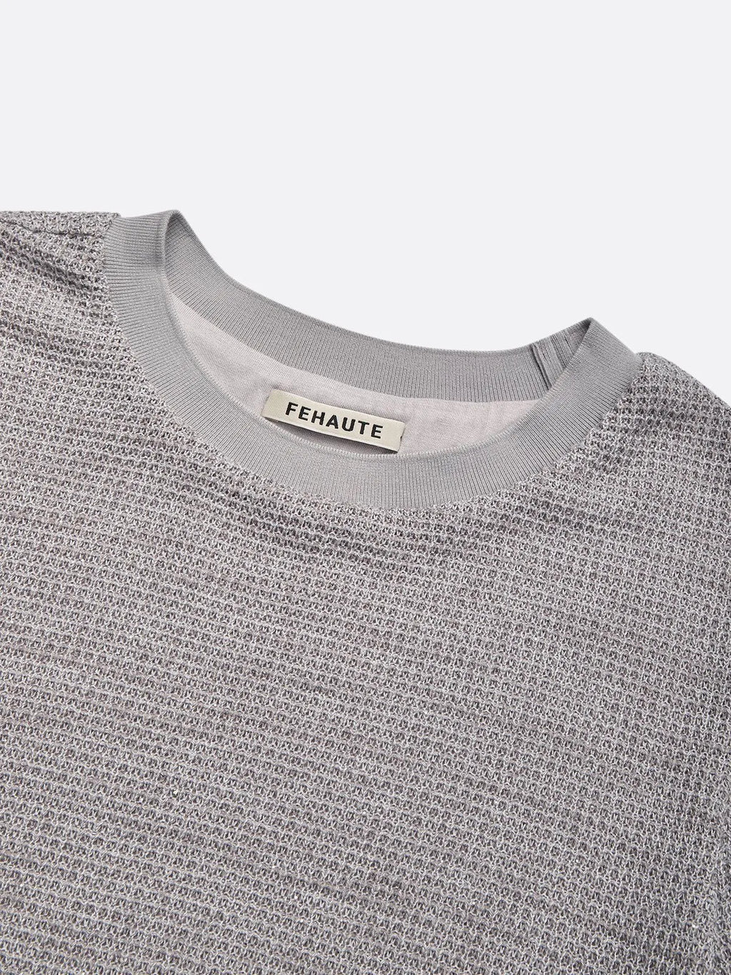 Gray Asymmetric Knit Cotton Crew Neck Half Sleeve Mermaid Midi Dress
