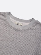 Gray Asymmetric Knit Cotton Crew Neck Half Sleeve Mermaid Midi Dress