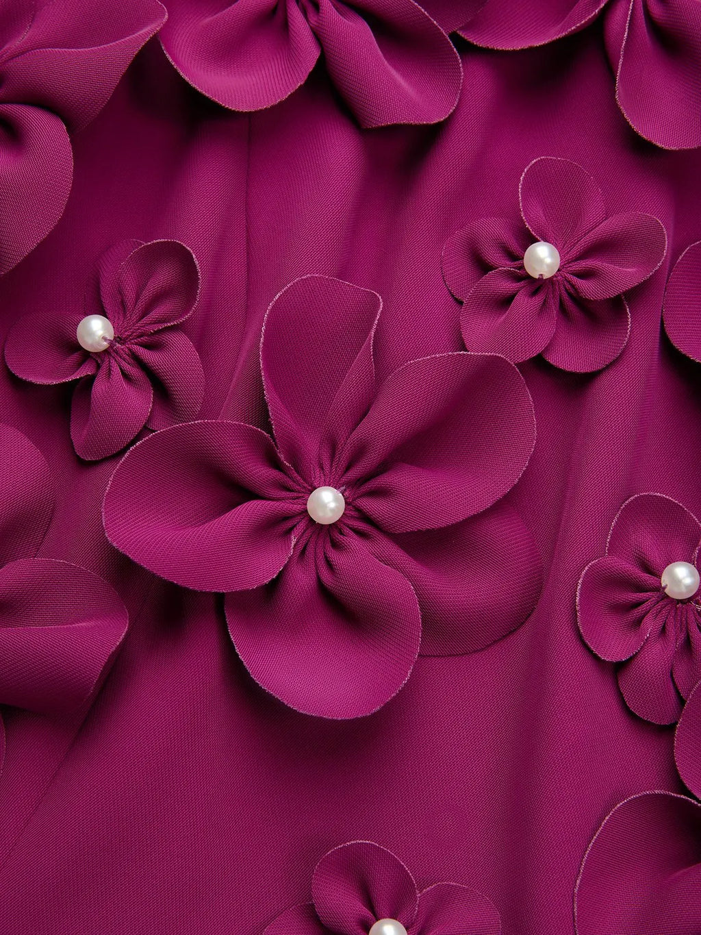 Purple 3D Floral Classic Crew Neck Sleeveless Mermaid Floor-length Gown Dress