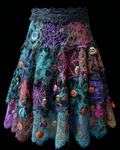 Elegant Halloween Patchwork Ruffle Skirt  6c61