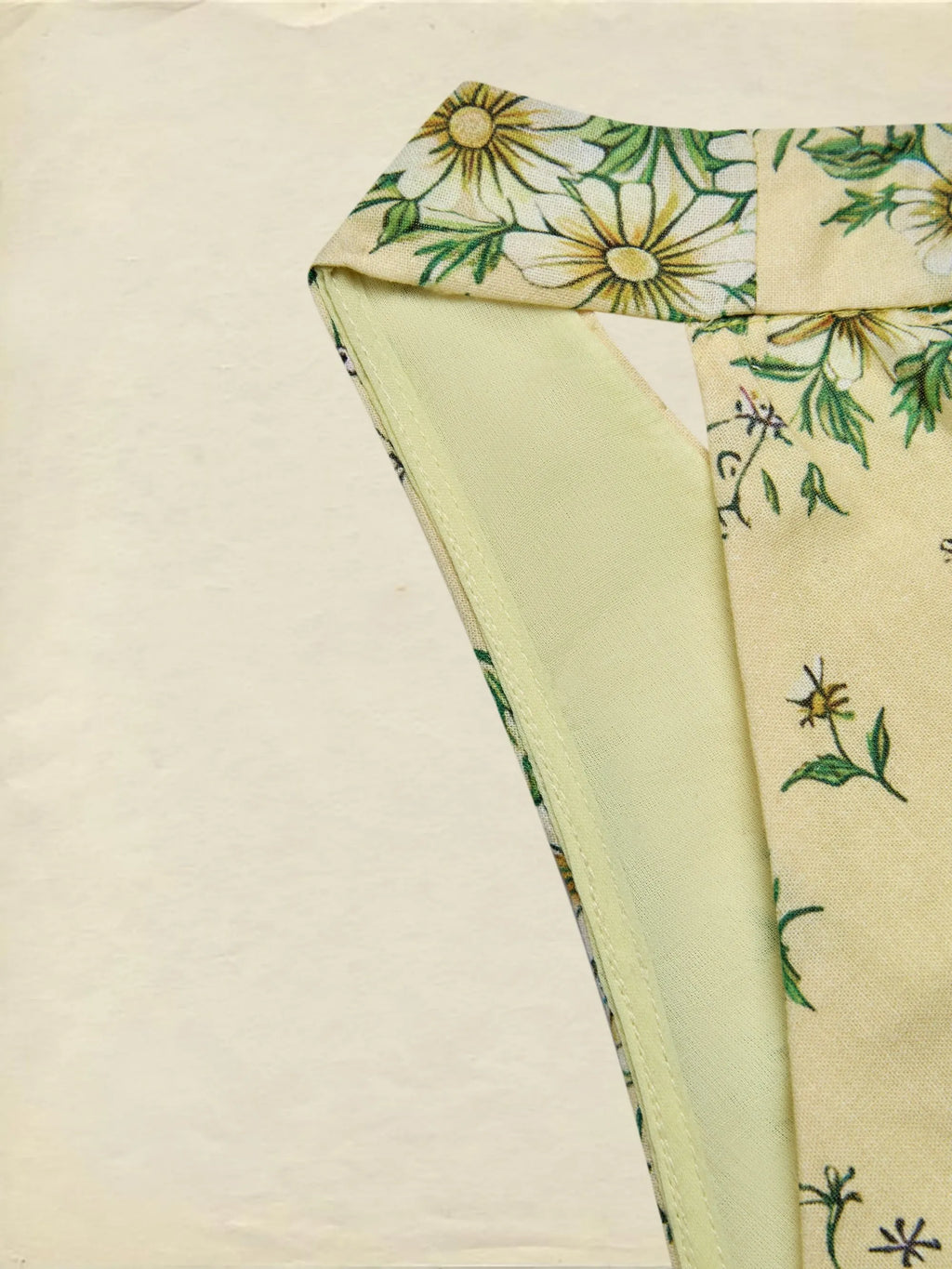 Maxi Cotton Dress, Sleeveless, V Neck, Floral, 3D Floral (Detachable), Vacation, Vintage, Yellow