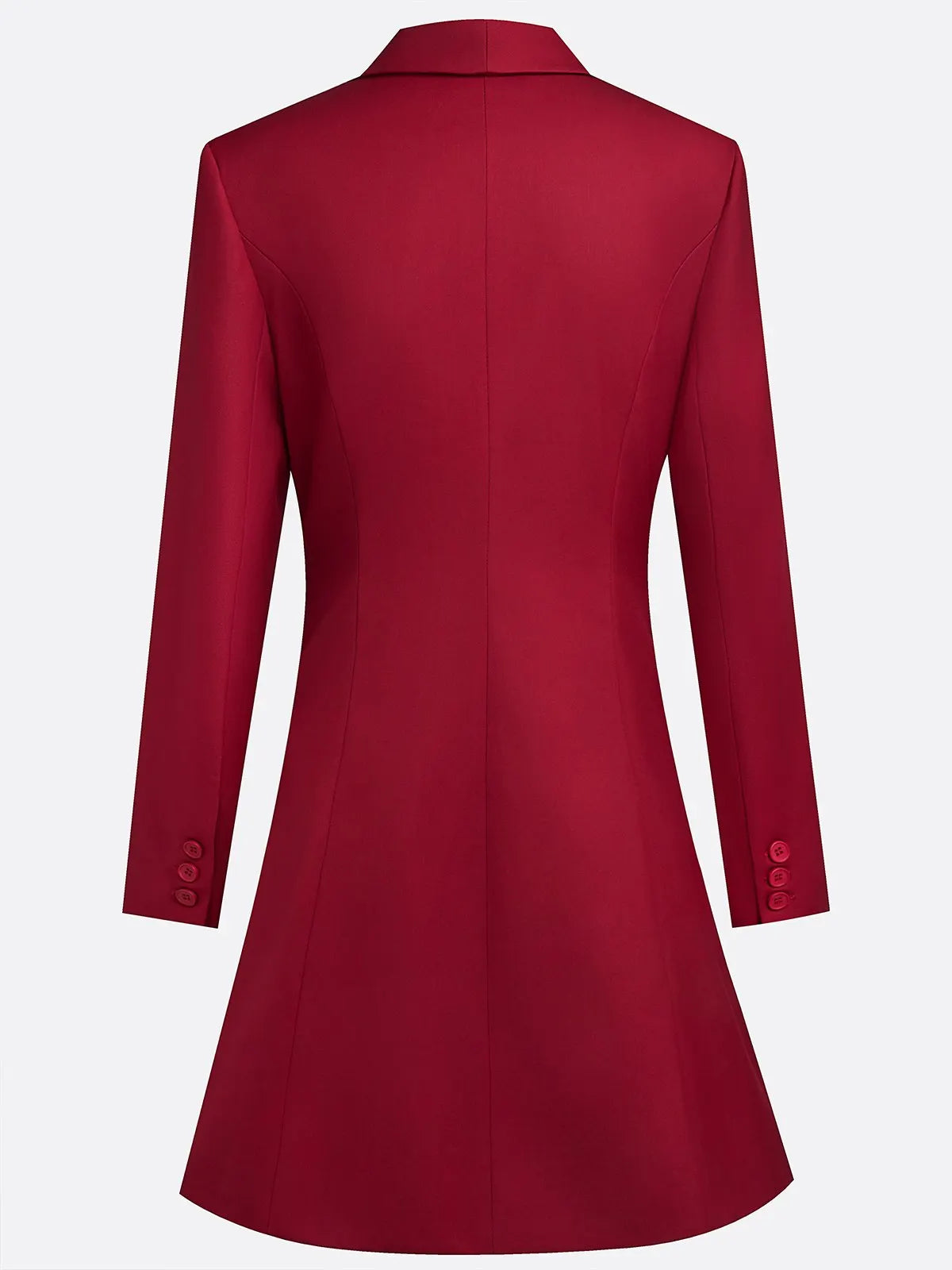Burgundy 3D Floral Blazer Shawl Collar Long Sleeve A-Line Mini Dress