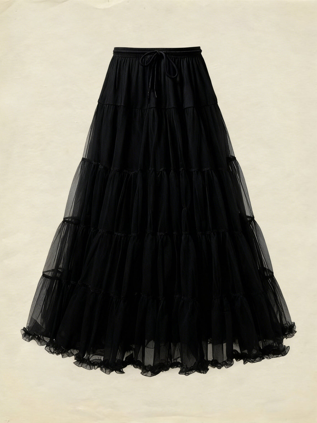 Multi-Layered Petticoat for Effortless Volume-Black
