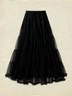 Multi-Layered Petticoat for Effortless Volume-Black