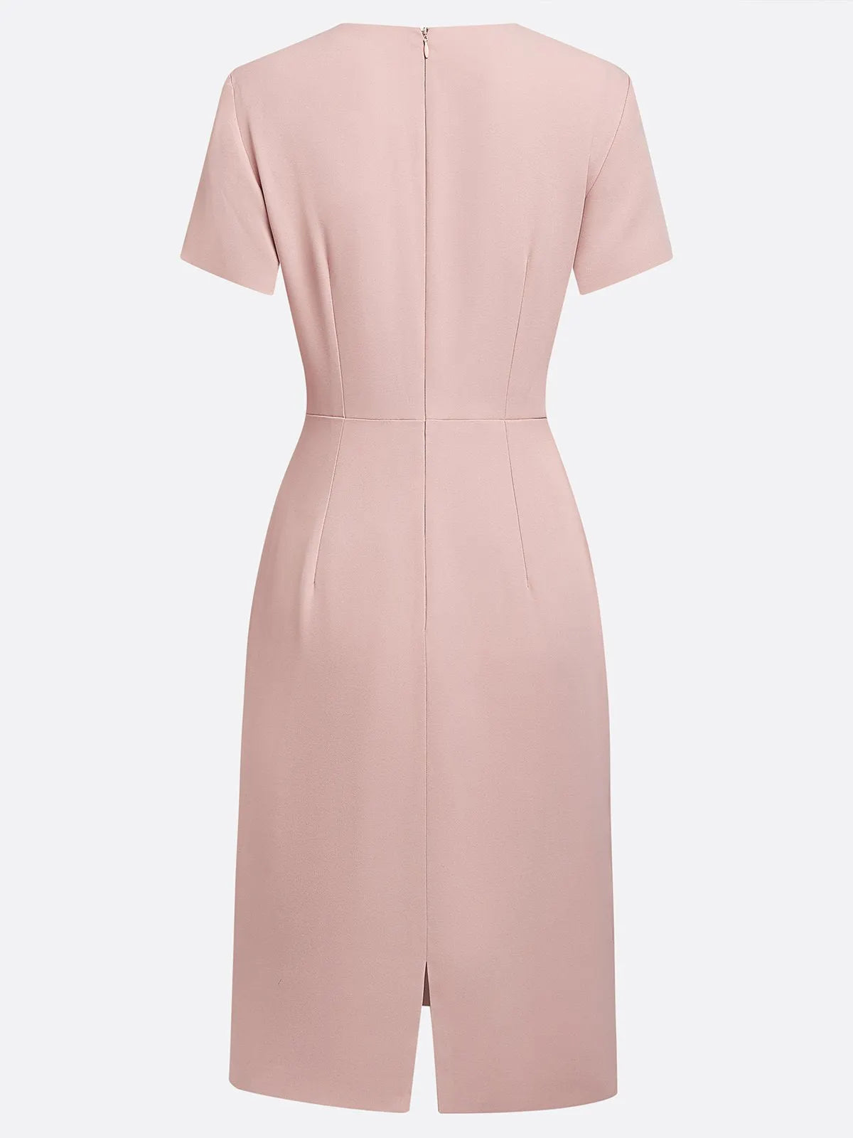 Pink Irregular Craftsmanship Ruched A-Line Short Sleeve Midi Dress
