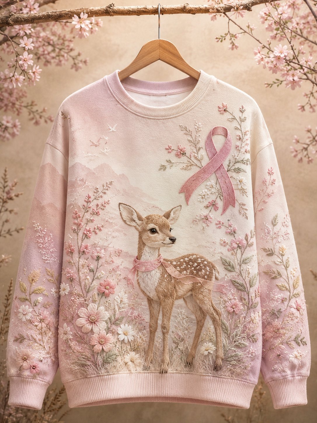 Women's Breast Cancer Awareness "I Wear Pink For Myself" Print Sweatshirt