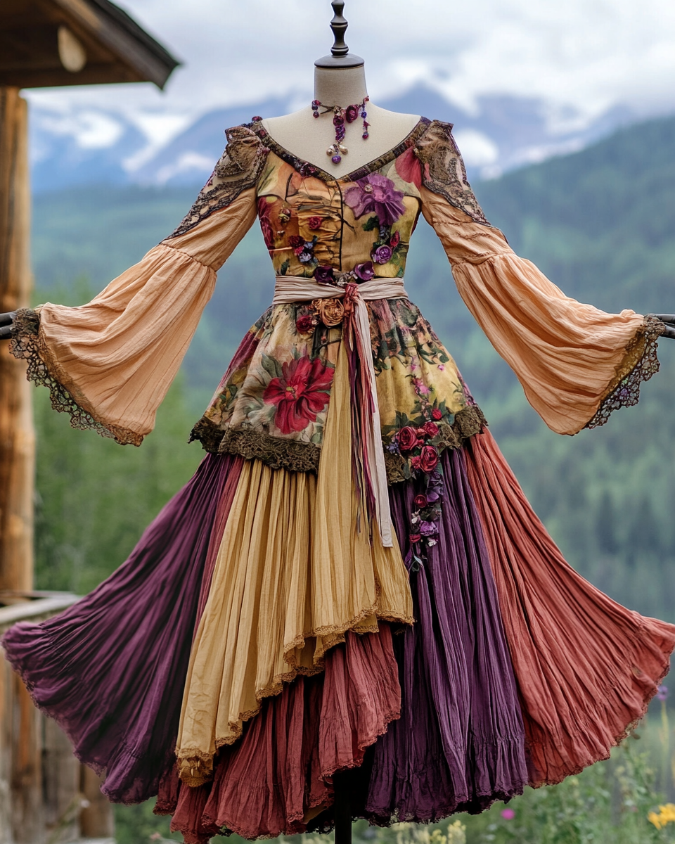 Renaissance-inspired country style vacation maxi dress 44c7 baed