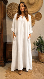 Terracotta Long Linen Cover-Up Dress