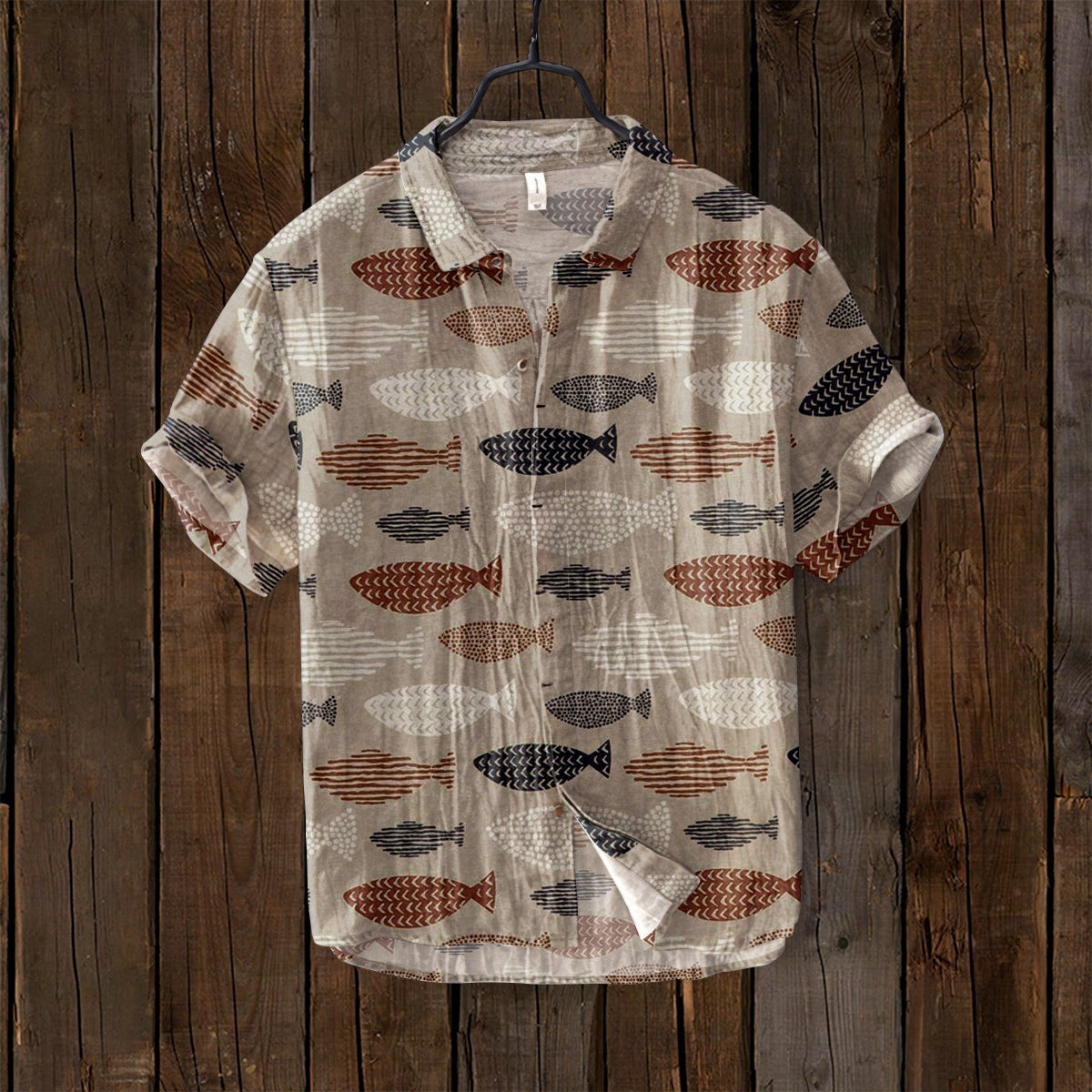Vintage Fish Japanese Art Linen Blend Comfy Shirt