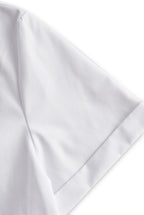 Chic White Button-Up Blouse And Black Pencil Skirt Set