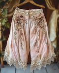 Summer Vacation Ruffle Lace Patchwork Shorts  e1d6