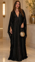 Sequin Tassel V-Neck Kaftan Maxi Gown