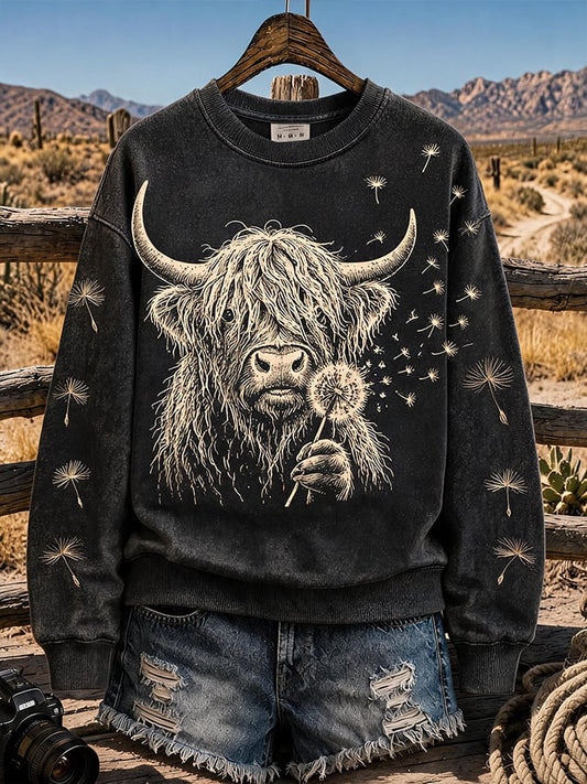 Women's Highland Denim Print Sweatshirt