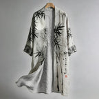 Men's Retro Bamboo Art Linen Long Kimono