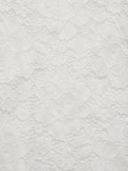White Bow Lace V Neck Short Sleeve Sheath Midi Dress