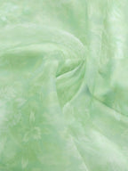 Light Green Floral Split Joint Satin Square Neck Sleeveless A-Line Maxi Dress