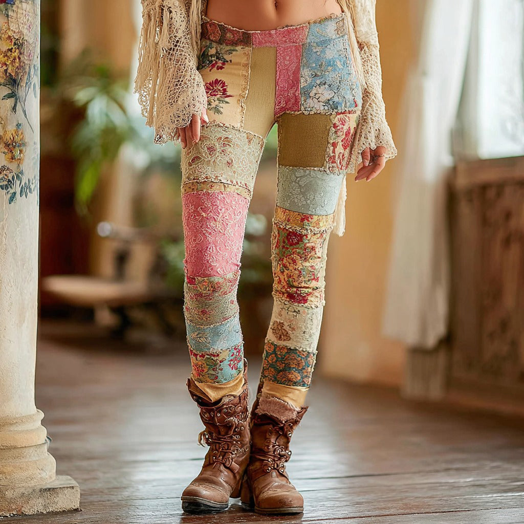 Women's Bohemian Floral Pattern Casual Leggings