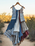 Summer Handmade Lace Denim Patchwork Dress 40eb