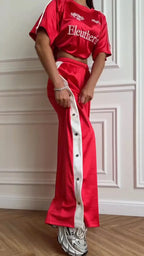 Satin Sport Tracksuit Set