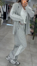 Stripe Blazer & Jogger Tracksuit Two Piece Set