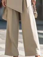 Sleeveless Asymmetric Layered Top Wide-Leg Pants Set