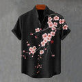Men's Cherry Blossom Print Short Sleeve Shirt