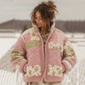 Women's Vintage Floral Patchwork Cozy Knit Sweater