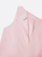 Pink Pleated Classic Boat Neck Sleeveless A-Line Floor-length Gown Dress