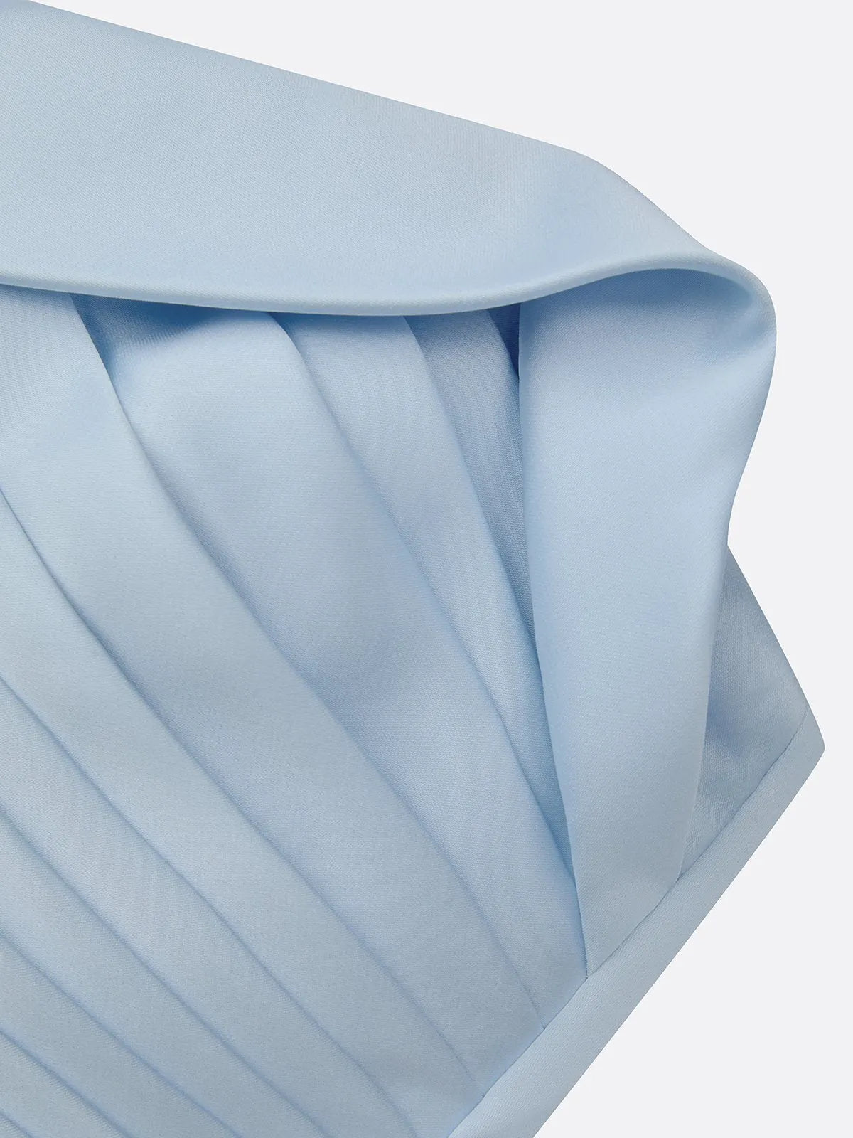 Light Blue Ruched Classic Strapless Sleeveless A-Line Gown Dress