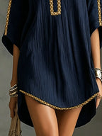 Black Deep V-Neck Mini Dress