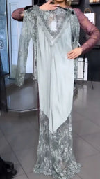 Women's Cut-out Lace Cover-up & V-Neck Inner Dress Set