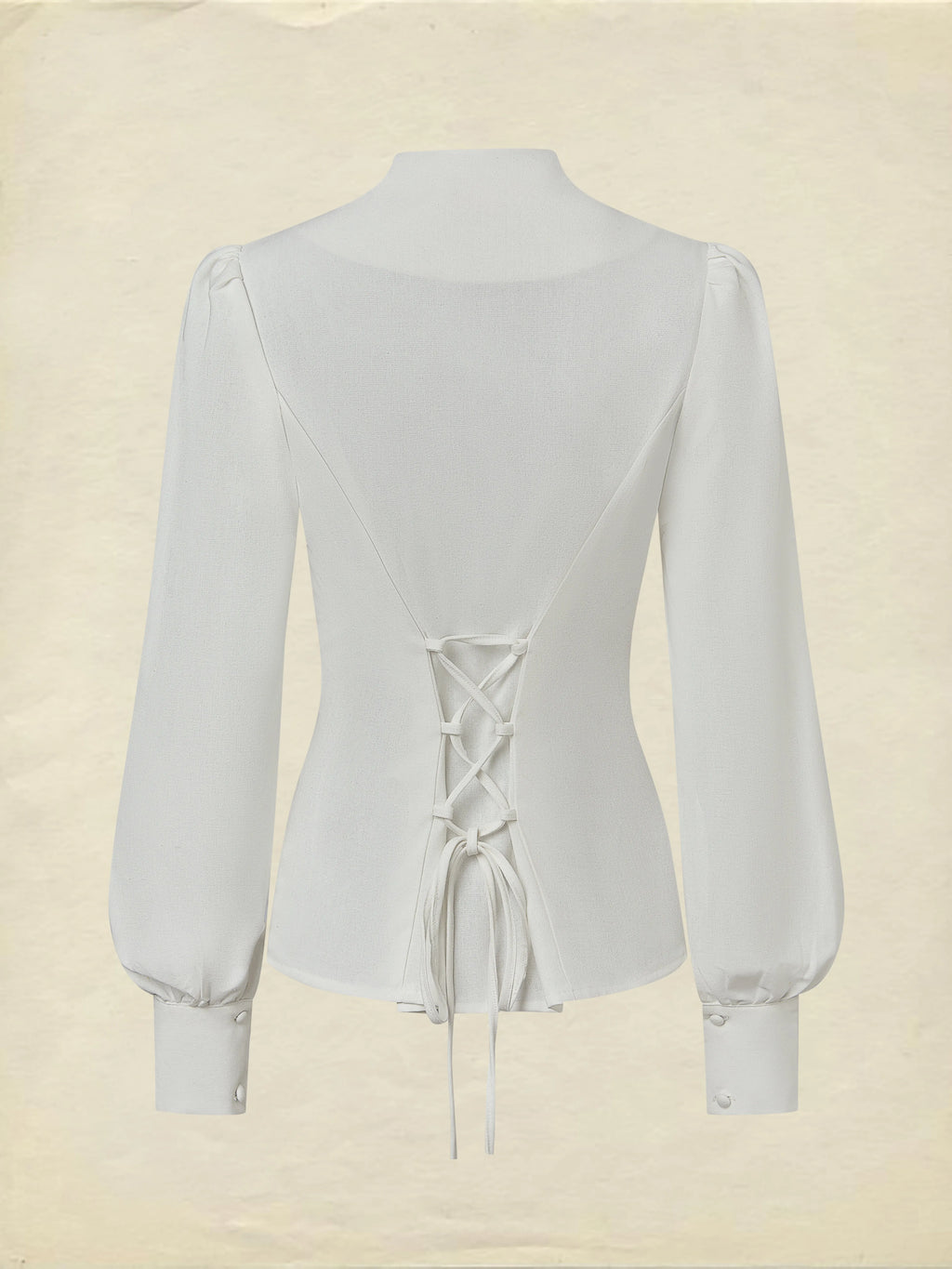 Linen Shirt, Long Sleeves,  Plain, Lace, French Vintage, White
