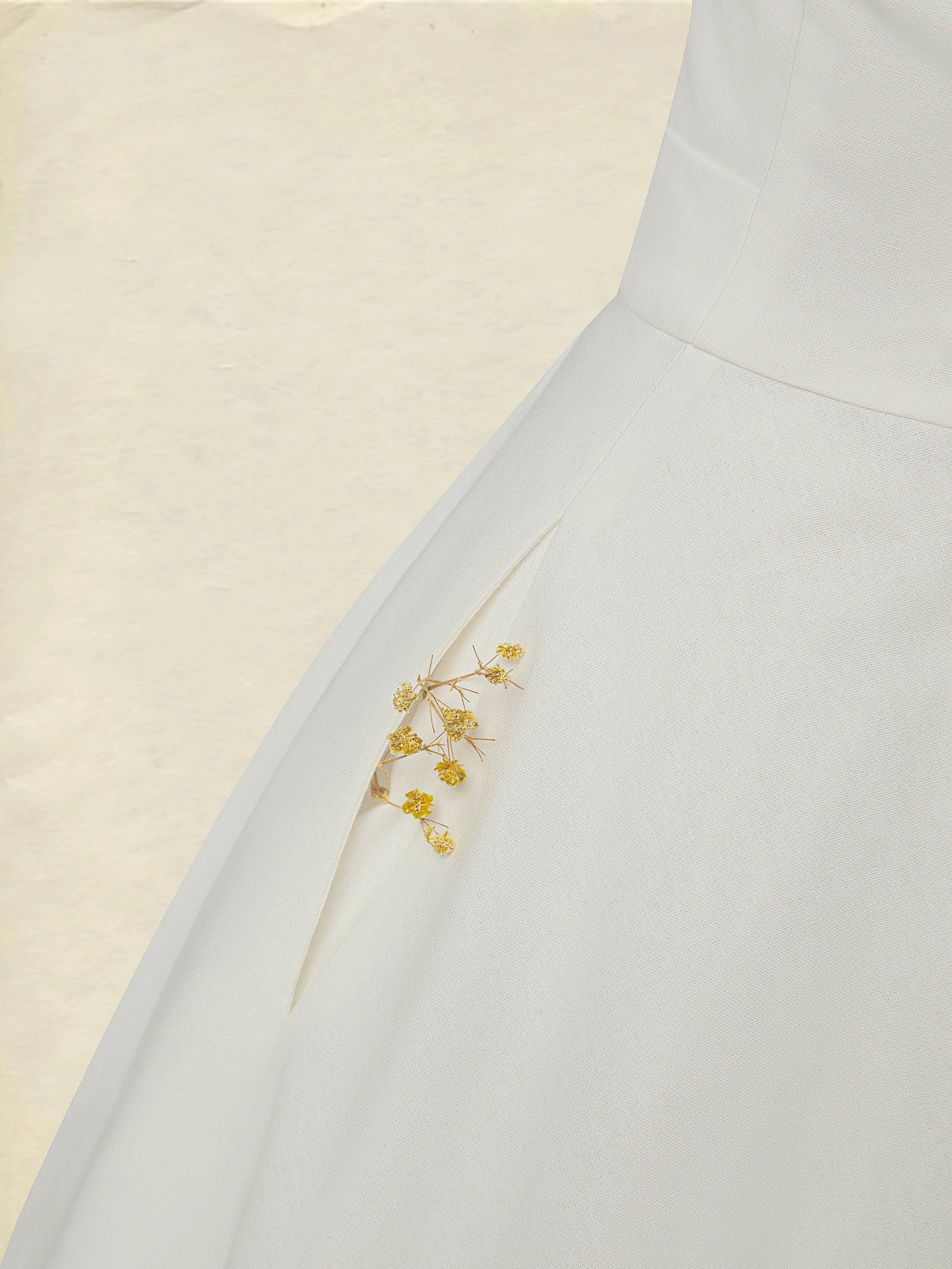 Midi Linen Dress , Sleeveless, Round Neck, Plain, Lace, French Vintage, White
