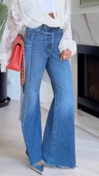 Women's V-Neck Lace Top & Jeans Set