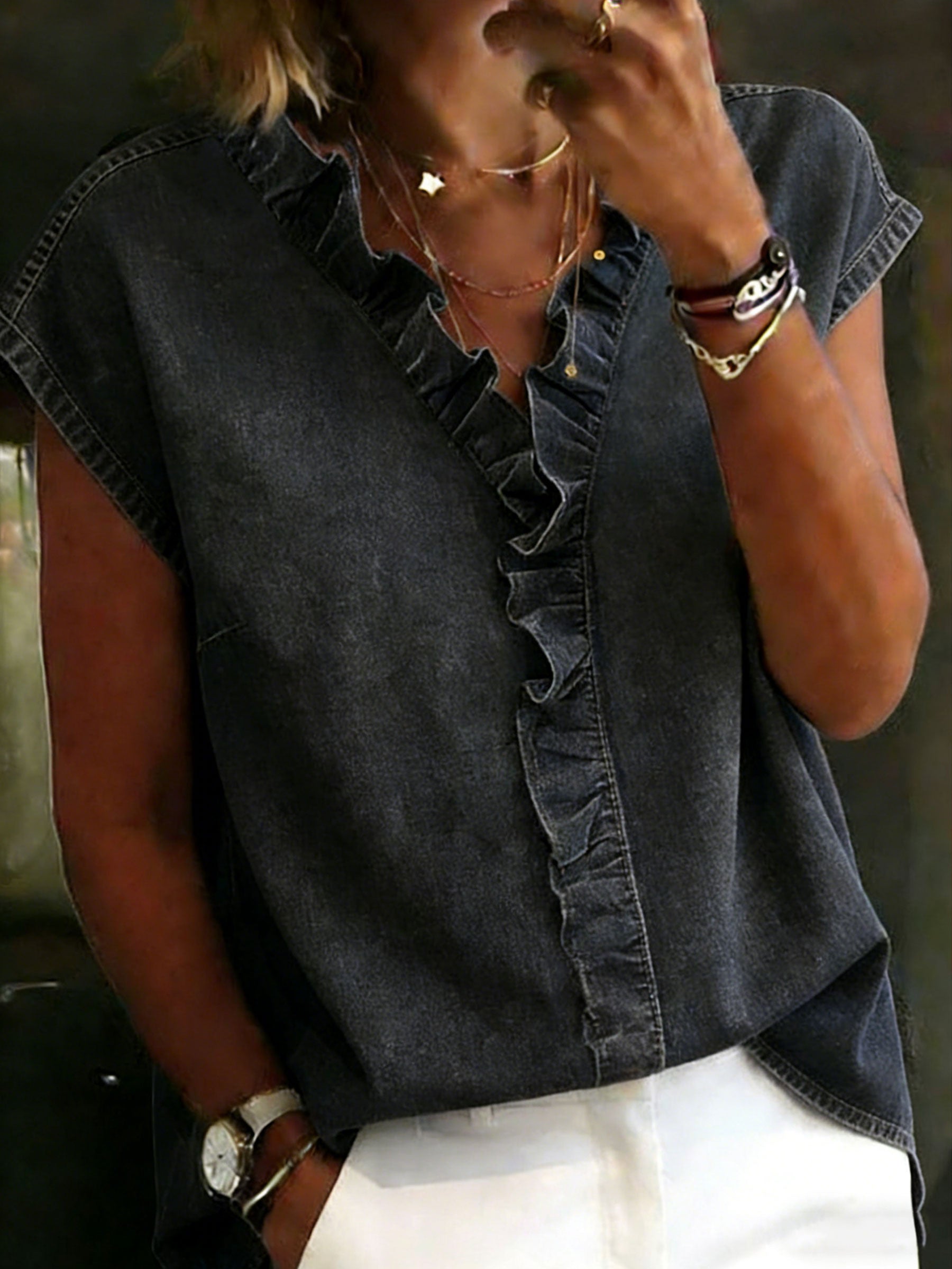 Women's Casual Denim Cotton Shirt