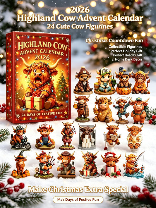 2026 Fun Highland Cow Advent Calendar Blind Box