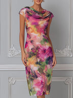 Floral Impressionist Sheath Dress