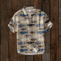 Vintage Fish Japanese Art Linen Blend Comfy Shirt