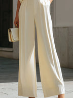Boat Neck Dolman Sleeve Top & High Waist Pleated Wide Leg Pants Two Piece Set