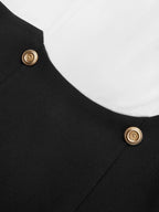 Black White Striped Boat Neck Half Sleeve Sheath Midi Satin Dress