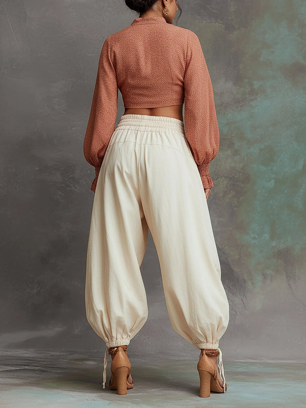 Casual Loose Fit Washed Denim Balloon Pants