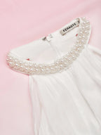 Pink Chiffon Halter Ombre Faux Pearl Cut Out Sleeveless A-Line Mock Neck Maxi Dress