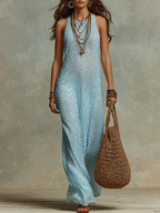 Effortless Glam Shimmer Boho Maxi Dress