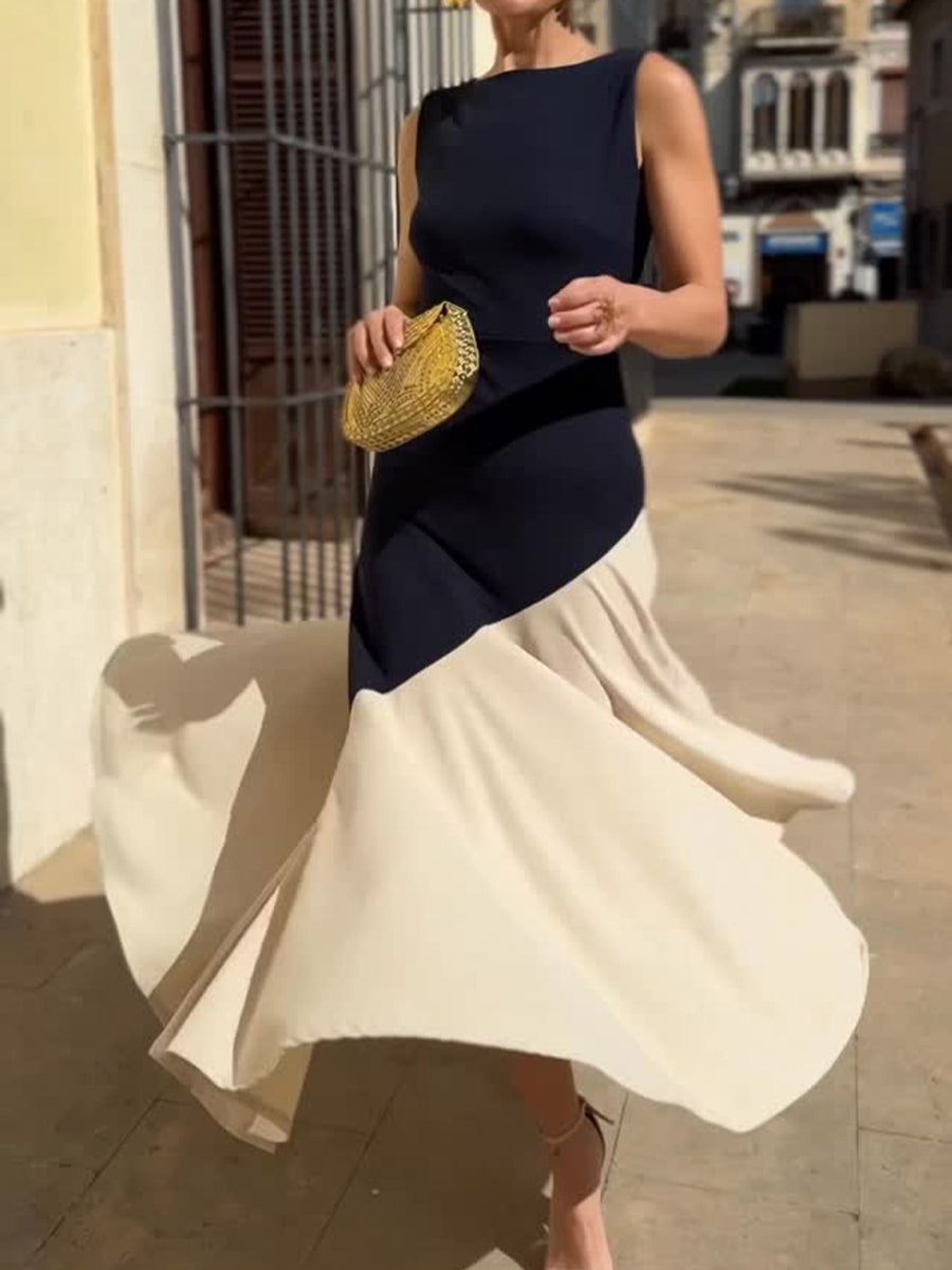 Casual & Stylish Color-block Sleeveless Dress
