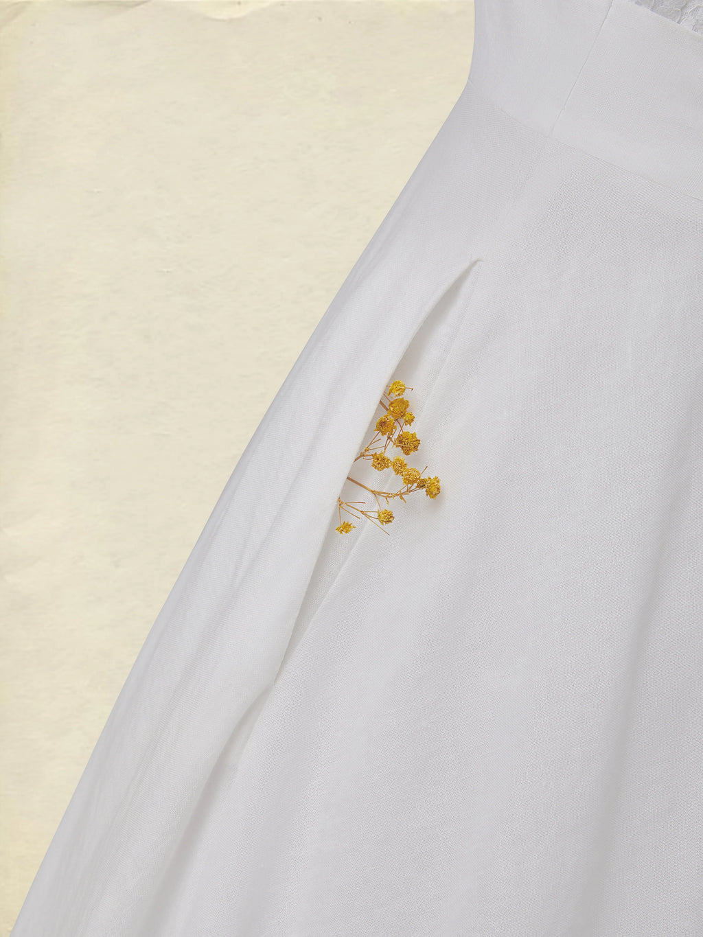 Midi Cotton Dress, Short Sleeves, Plain, Lace, Vacation, Vintage, White