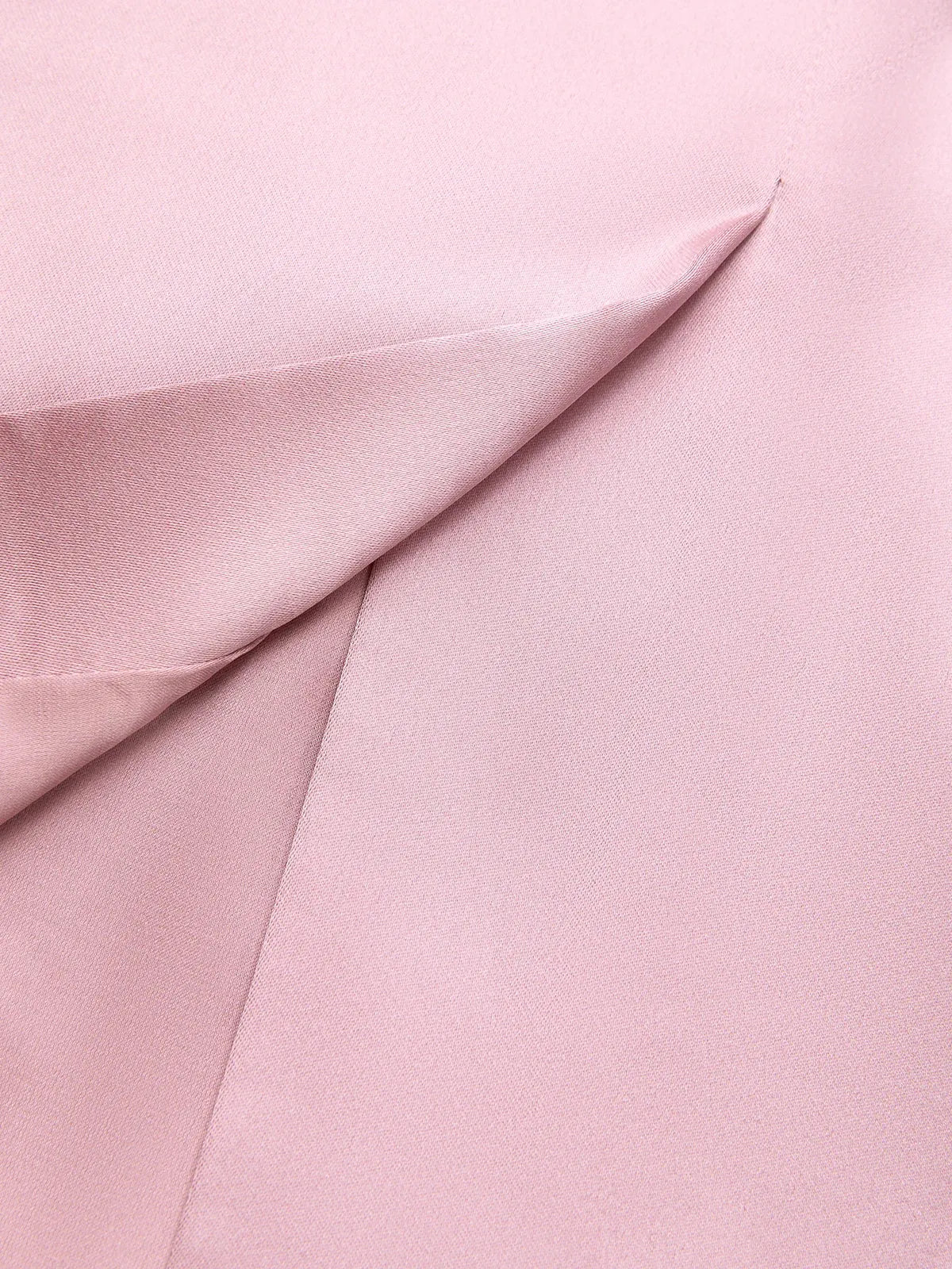 Pink Satin One Shoulder Sleeveless Sheath Gown Dress